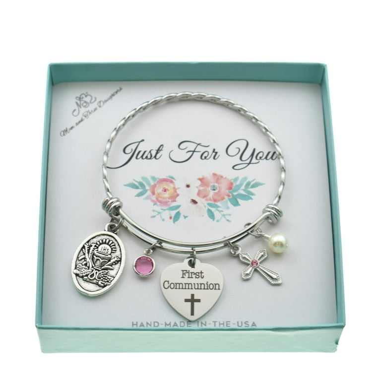 Little Girl's First Communion Bracelets in Silver Little Girls  Little Girls First Communion Cross