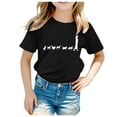 thumbnail image 1 of Little Girl's Graphic T Shirt Short Sleeved Crewneck T-Shirt Summer Casual Unisex Tshirt, 1 of 3