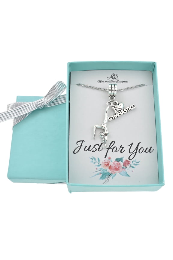 Gymnastics Necklace in Stainless Steel. 14" Chain with 2" Extender.