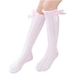 thumbnail image 1 of Little Girl's Knee High Socks Over Calf Kids Overknee Stockings Bow Style, 1 of 5