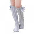 thumbnail image 1 of Little Girl's Knee High Socks Over Calf Kids Overknee Stockings Bow Style, 1 of 5