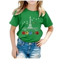 thumbnail image 1 of Little Girl's Paris Tshirts Graphic Short Sleeve T-Shirt Kids Sports Fans Gift, 1 of 3