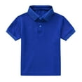 thumbnail image 1 of Little Girl's T-Shirts Short Sleeve Solid Summer Holiday Polo Shirt Casual Pullover Tshirt, 1 of 3