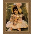 thumbnail image 1 of Little Girl with a Japanese Doll 24x20 Gold Ornate Wood Framed Canvas Art by Mary Cassatt, 1 of 2