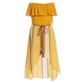 thumbnail image 1 of Little Girls 2 Ways Ruffle Hi Lo Maxi Skirt Romper Belt Jumpsuit Romper USA Mustard 4 (2J1K42S), 1 of 4