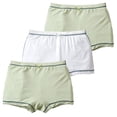 thumbnail image 1 of Little Girls' 3-Pack Solid Color Boxer Briefs, Soft Cotton Kids Underwear with Bow Accent for All-Day Comfort, 3-12 Years Green 15-16 Years, 1 of 7