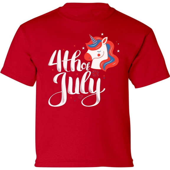 Little Girls 4th of July Shirt - Unicorn Graphic Tees USA America 2T 3T 4T 5/8