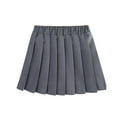 thumbnail image 1 of Little Girls A-Line Skirt New Girl's High Waisted Pleated Skirt A-Line Mini Skirt School Uniform Tennis Skirts with Lining Shorts Gray 170, 1 of 7