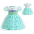 thumbnail image 1 of Little Girls Ariel/Aurora Princess Dress Casual Halloween Birthday Tulle Skirt, 1 of 7