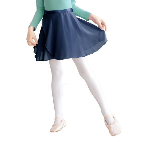 Little Girls Ballet Dance Chiffon Wrap Skate Wrap Skirt with Tie Waist