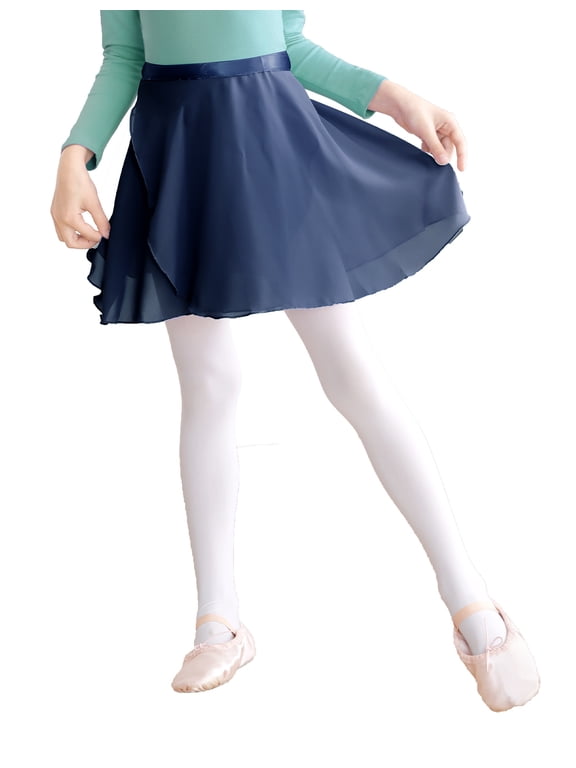 Little Girls Ballet Dance Chiffon Wrap Skate Wrap Skirt with Tie Waist
