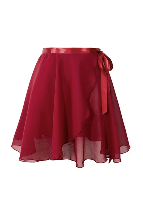Little Girls Ballet Dance Chiffon Wrap Skate Wrap Skirt with Tie Waist