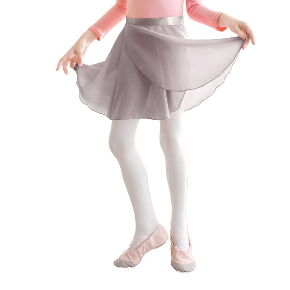 Little Girls Ballet Dance Chiffon Wrap Skate Wrap Skirt with Tie Waist