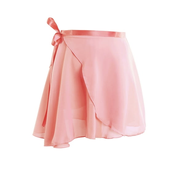 Little Girls Ballet Dance Chiffon Wrap Skate Wrap Skirt with Tie Waist