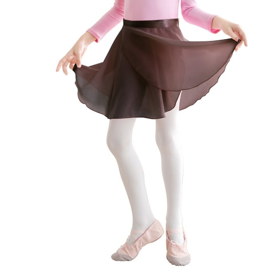 Little Girls Ballet Dance Chiffon Wrap Skate Wrap Skirt with Tie Waist