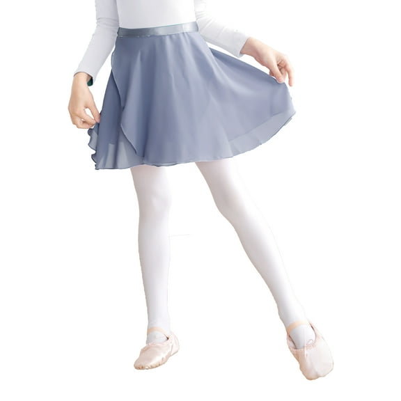 Little Girls Ballet Dance Chiffon Wrap Skate Wrap Skirt with Tie Waist
