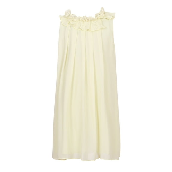 Little Girls Banana Ruffle Neckline Summer Chiffon Dress 2