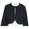 thumbnail image 1 of Little Girls Beaded Knit Cotton Bolero Shrug Sweater Black Size L (8-10), 1 of 2