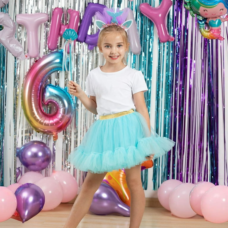 Little Girls and Big Girls Tulle Tutu Skirt Colorful Mesh Tutu Skirts Skirts Princess Skirts Tutu Skirts Hairpin Sets Layered Birthday Party Dance