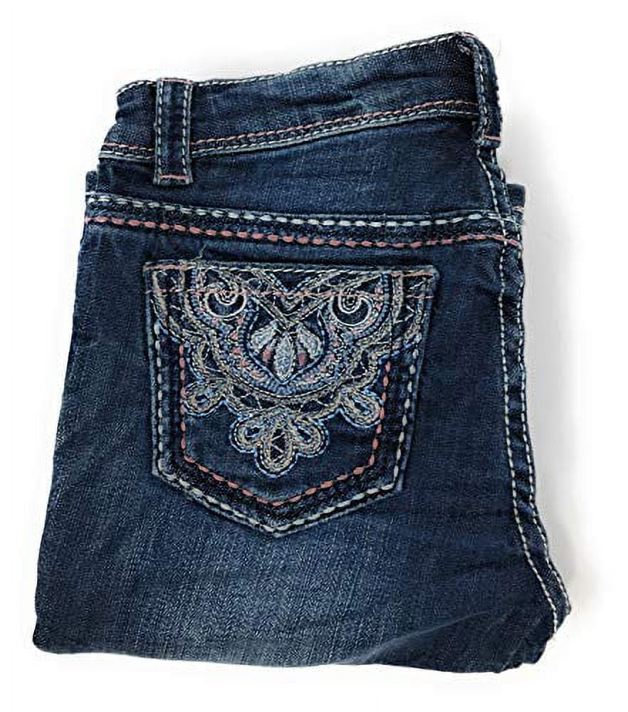 Little Girls Bootcut Fashion Jeans w/Embellished Bling Embroidered