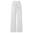 thumbnail image 1 of Little Girls Bow Drawstring Loose Fit Lightweight Straight Leg Athletic Casual Jogger Pants, 1 of 4