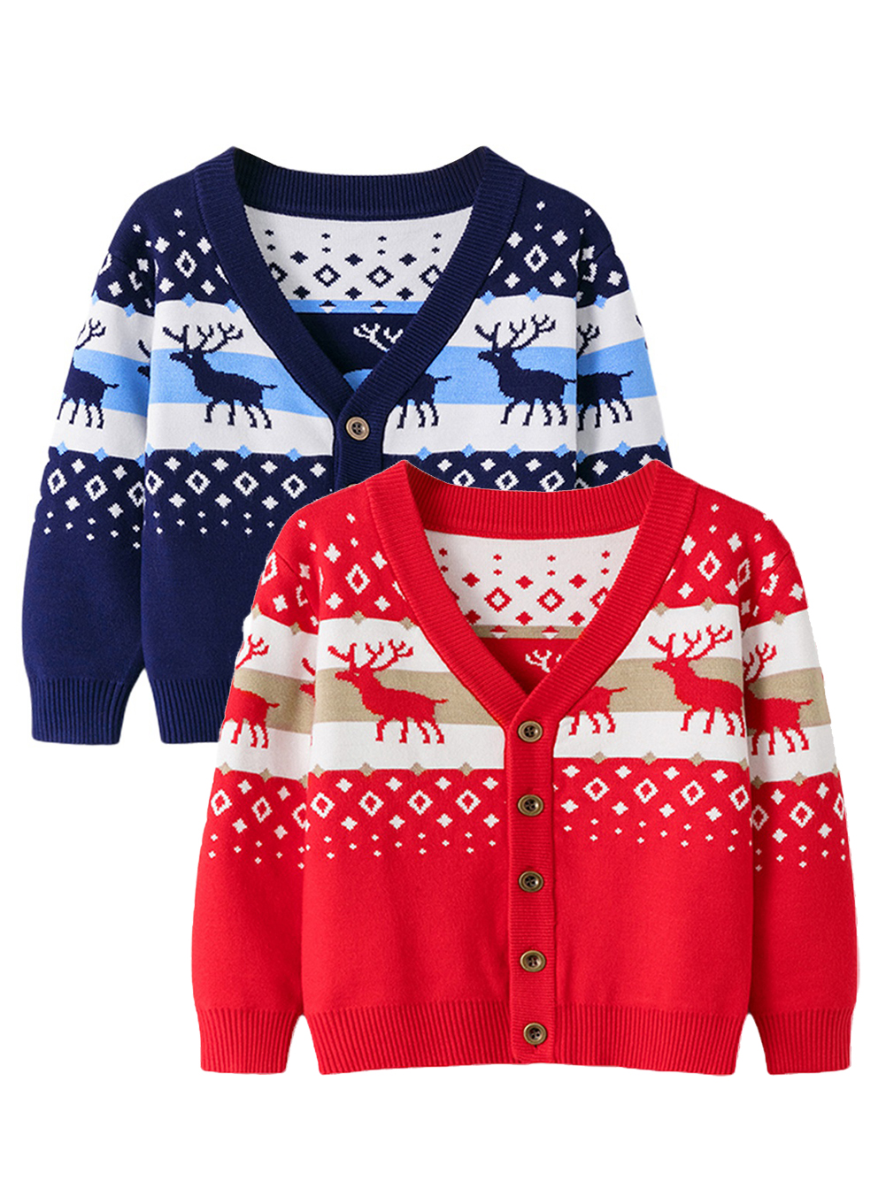 Little Girls Boys Button-up Cotton Coat Toddler Kids Deer