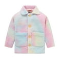 thumbnail image 1 of Little Girls Boys Casual Warm Faux Fur Long Coat With Pockets Tollder Kids Winter Fleece Button Down Shirts Jacket Outwear, 3-10 Years, 1 of 6