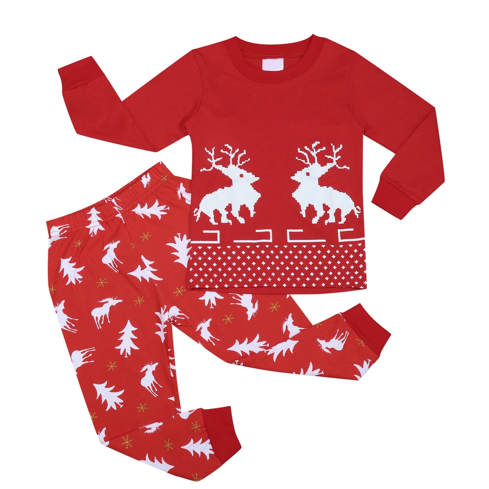 Little Girls Boys Christmas Pajamas Sets For Toddler Cotton Print Little girls boys christmas pajamas sets for toddler cotton print
