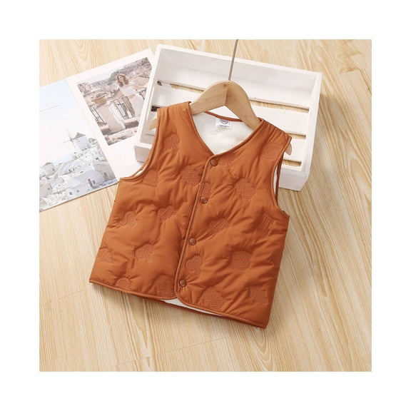 Little Girls Boys Puffer Vest Boys Vest Light Weight Down Vest with Button Down Cute Jacket Sleeveless Winter Outfits 3-4 Years
