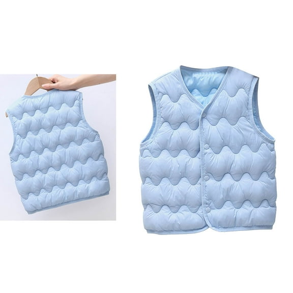 Little Girls Boys Puffer Vest Boys Vest Light Weight Down Vest with Button Down Windproof Down Jacket Sleeveless Kids Girl Jacket 6-7 Years