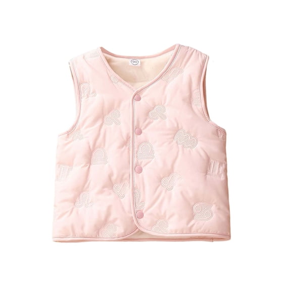 Little Girls Boys Puffer Vest Boys Winter Vest Lightweight Water-Resistant Button Down Cute Jackets with Sleeveless Child Down Jacket 3-4 Years