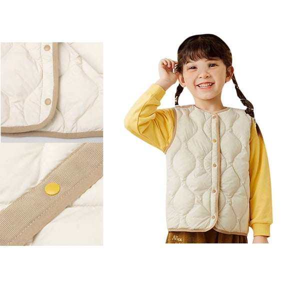 Little Girls Boys Puffer Vest Girls Vest Light Weight Down Vest with Button Down Puffer Jacket Sleeveless Girls' Fashion 2-3 Years