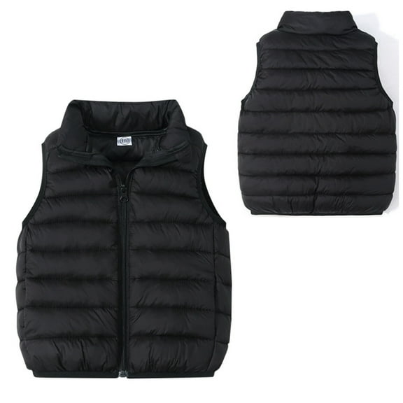Little Girls Boys Puffer Vest Girls Vest Light Weight Down Vest with Zip Up Cute Vest Sleeveless Warm Fleece Outerwear 6-7 Years