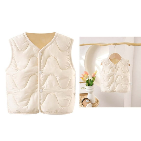 Little Girls Boys Puffer Vest Boys Winter Vest Lightweight Water-Resistant Button Down Sleeveless Jacket Winter Jacket 6-12 Months