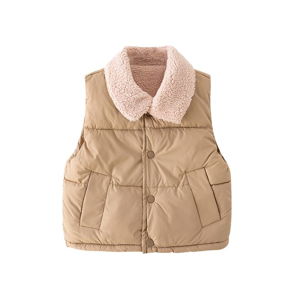 Little Girls Boys Puffer Vest Kids Boys Girls Winter Vest Lightweight Water-Resistant Button Down Cute Jacket Sleeveless Girls' Fashion 3-4 Years