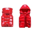 thumbnail image 1 of Little Girls Boys Puffer Vest Kids Boys Winter Vest Hooded Jacket Sleeveless Windproof Down Jacket Child Down Jacket for Kids 4-5 Years, 1 of 4