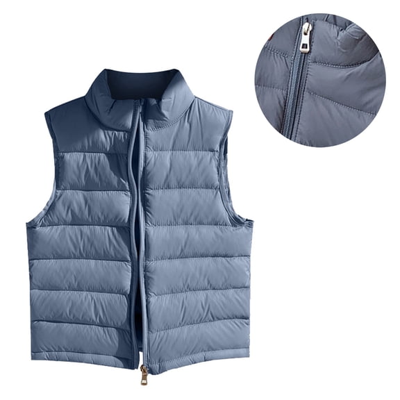 Little Girls Boys Puffer Vest Kids Girls Winter Vest Stand Collar Lightweight Zip Up Cute Jacket Sleeveless Winter Outfits 5-6 Years