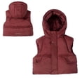 thumbnail image 1 of Little Girls Boys Puffer Vest Kids Winter Vest Baby Hoodie Vest Zipper Up Down Coats Warm Fleece Outerwear for Little Girls 5-6 Years, 1 of 5