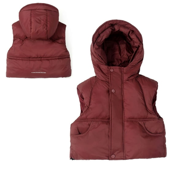 Little Girls Boys Puffer Vest Kids Winter Vest Baby Hoodie Vest Zipper Up Down Coats Warm Fleece Outerwear for Little Girls 5-6 Years