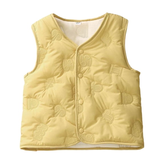Little Girls Boys Puffer Vest Kids Winter Vest Lightweight Water-Resistant Button Down Cute Jacket Sleeveless Warm Outerwear 3-4 Years