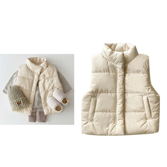Little Girls Boys Puffer Vest Toddler Boys Winter Vest Light Weight Down Vest with Zip Up Cute Vest Sleeveless Toddler Winter Jacket 12-18 Months
