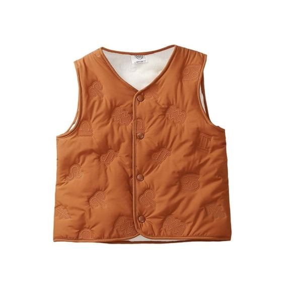 Little Girls Boys Puffer Vest Toddler Boys Winter Vest Light Weight Down Vest with Button Down Cute Jackets with Sleeveless Toddler Down Jacket 12-18 Months