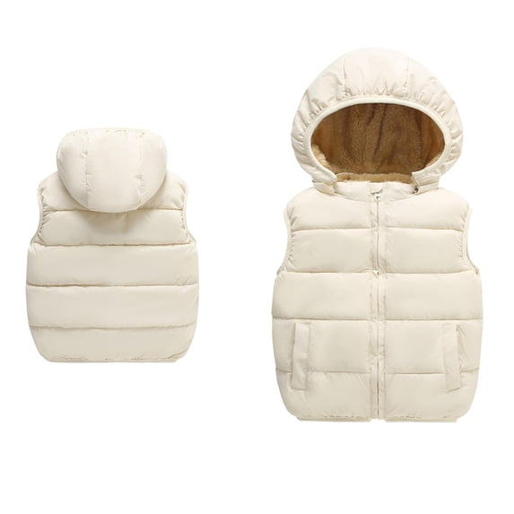 Little Girls Boys Puffer Vest Toddler Girls Winter Vest Hooded Jacket Zipper Windproof Jacket Outwear Winter Vest for Little Girls 2-3 Years