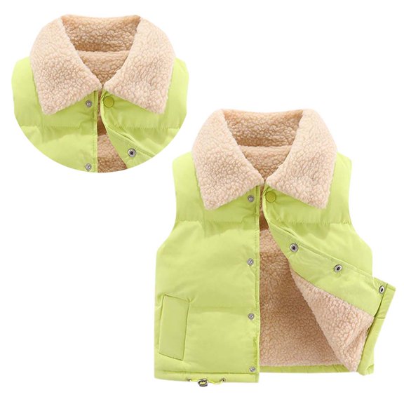 Little Girls Boys Puffer Vest Toddler Winter Vest Light Weight Down Vest with Button Down Cute Vest Sleeveless Baby Boy Jacket 18-24 Months