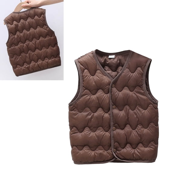 Little Girls Boys Puffer Vest Toddler Winter Vest Lightweight Water-Resistant Button Down Cute Jackets Sleeveless Boys Winter Jacket 1-2 Years