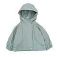 thumbnail image 1 of Little Girls Boys Rain Jacket Lightweight 𝐖ater_proof Solid Spring Fall Raincoat Zipper Hooded Lined Windbreaker 2025 2026 Trendy Coats For Toddler (Green-5, 3-6 Months), 1 of 6
