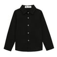 thumbnail image 1 of Little Girls Button Down Shirts Black Uniform Shirts for Boys Graduation Shirts School Shirts for Boys 4-5 Years, 1 of 4
