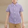 thumbnail image 1 of Little Girls Button Down Shirts Purple Button Down Boys Formal Outfit School Clothes 8-9 Years, 1 of 4
