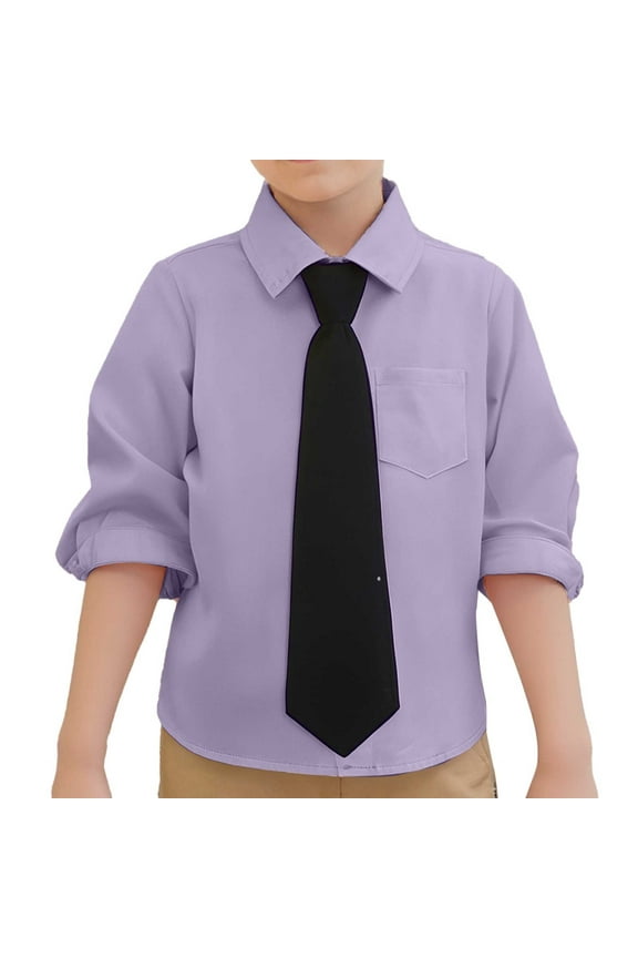 Little Boys Button Down Shirts Girls Button Down Shirt Boys Formal Outfit Boys School Uniform Shirts 8-9 Years