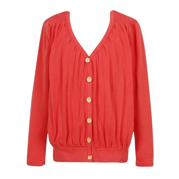 Little Girls Candy Rib Sleeve Hem Button Cardigan Sweater 5